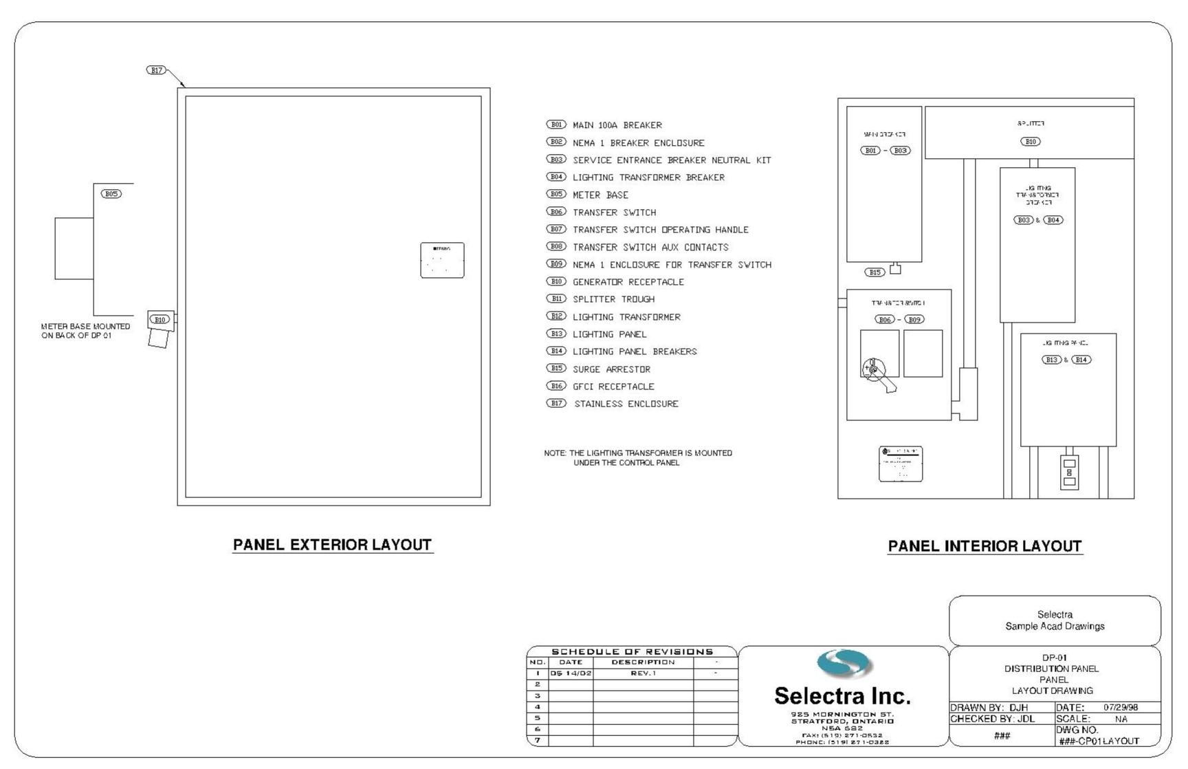 Electrical Panel Drawing